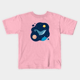 Whale In Cosmos Kids T-Shirt